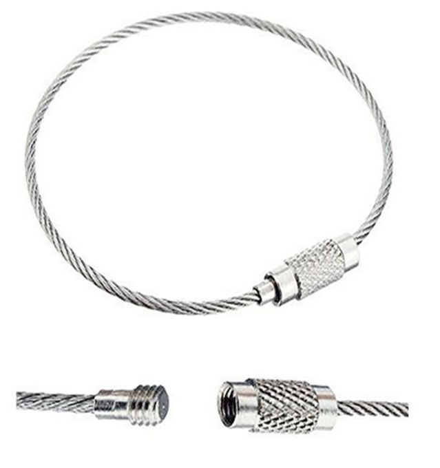 Afbeelding van Staalkabel sleutelhanger schroef 100mm