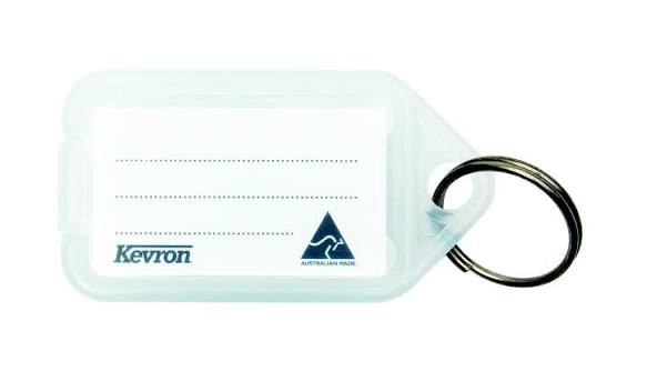 Afbeelding van Kevron sleutellabels groot transparant (schrijfvlak 74x38) 25 stuks