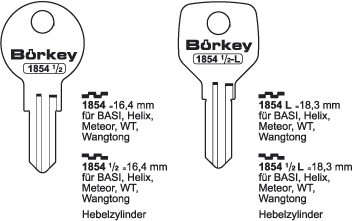 Afbeelding van Borkey 1854L Cilindersleutel voor METEOR