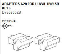 Afbeelding van Silca A28 adapterset Huwil (Matrix) D736860ZB