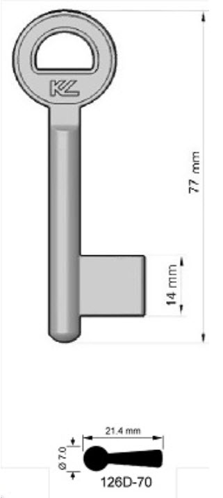 Afbeelding van Dopsleutel messing vernikkeld 126D 80x7mm (6,9mm)