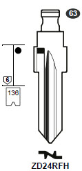 Afbeelding van Silca Flip Key insert ZD24RFH