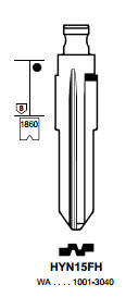 Afbeelding van Silca Flip Key insert HYN15FH