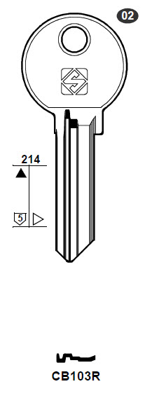 Afbeelding van Silca Cilindersleutel staal CB103R