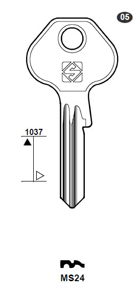 Afbeelding van Silca Cilindersleutel staal MS24
