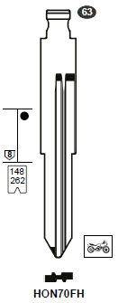 Afbeelding van Silca Flip Key insert HON70FH