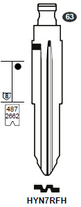 Afbeelding van Silca Flip Key insert HYN7RFH