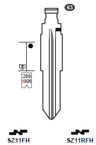 Afbeelding van Silca Flip Key insert SZ11FH