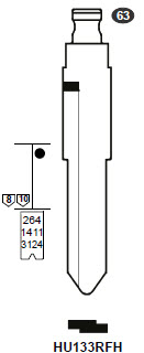 Afbeelding van Silca Flip Key insert HU133RFH