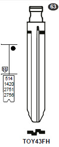 Afbeelding van Silca Flip Key insert TOY43FH