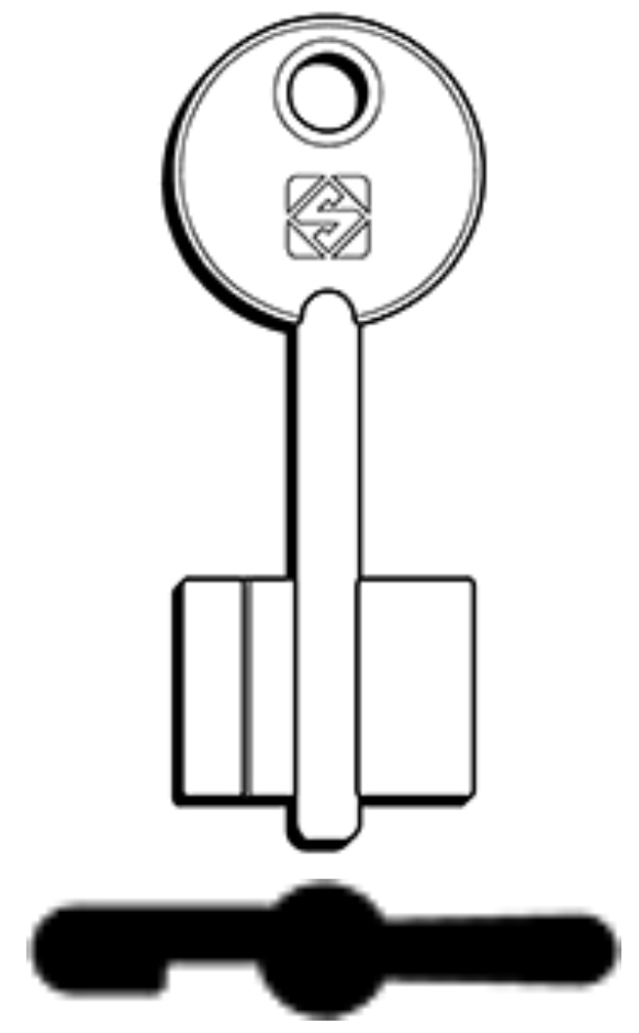 Afbeelding van Silca Dubbelbaardsleutel brass 5ID7S