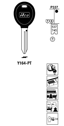 Afbeelding van Silca Transpondersleutel brass Y164-PT