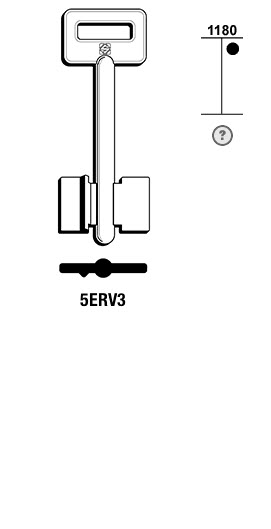 Afbeelding van Silca Klaviersleutel brass 5ERV3