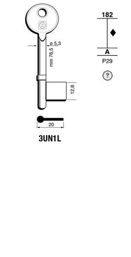 Afbeelding van Silca borstsleutel 3UN1L