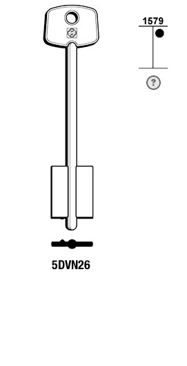 Afbeelding van Silca Klaviersleutel brass 5DVN26