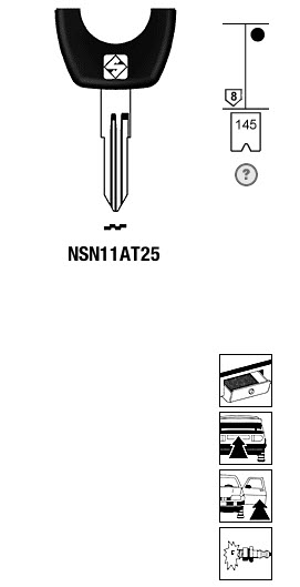 Afbeelding van Silca Transpondersleutel brass NSN11AT25