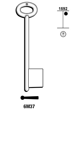 Afbeelding van Silca Klaviersleutel brass 6M37