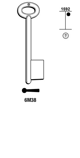 Afbeelding van Silca Klaviersleutel brass 6M38