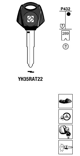 Afbeelding van Silca Transpondersleutel brass YH35RAT22