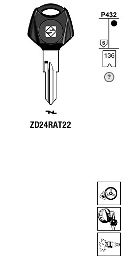 Afbeelding van Silca Transpondersleutel brass ZD24RAT22