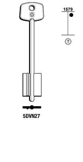 Afbeelding van Silca Klaviersleutel brass 5DVN27