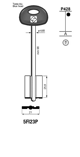 Afbeelding van Silca Dubbelbaardsleutel brass 5FI23P