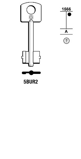 Afbeelding van Silca Klaviersleutel brass 5BUR2