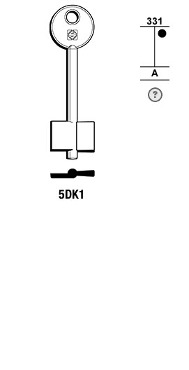 Afbeelding van Silca Dubbelbaardsleutel brass 5DK1