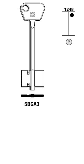 Afbeelding van Silca Dubbelbaardsleutel brass 5BGA3