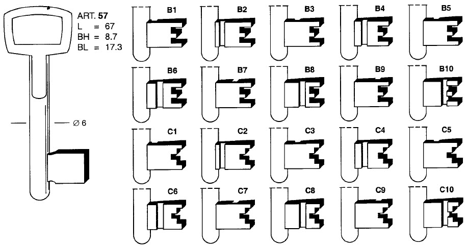 Afbeelding van Klaviersleutel Litto art. 57B-6