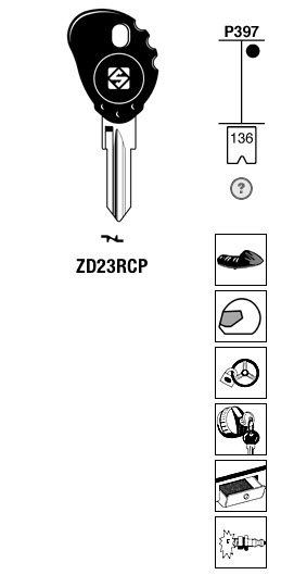 Afbeelding van Silca Autosleutel plastic kop brass ZD23RCP