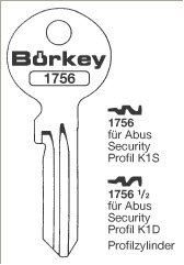 Afbeelding van Borkey 1756½ Cilindersleutel voor ABUS PR. K1D