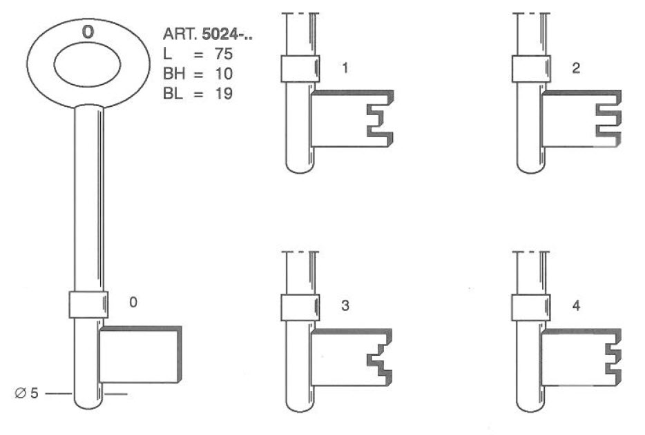 Afbeelding van Borstsleutel Art. 459D (5024) -blind