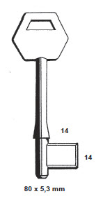 Afbeelding van Tilney borstsleutel Art. 2024 blind 5.4mm