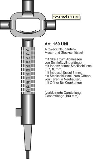 Afbeelding van Bouwsleutel 150UNI