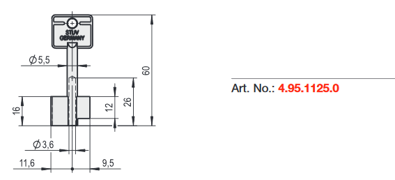 Afbeelding van STUV dubbelbaardsleutel 4-95 1125 0